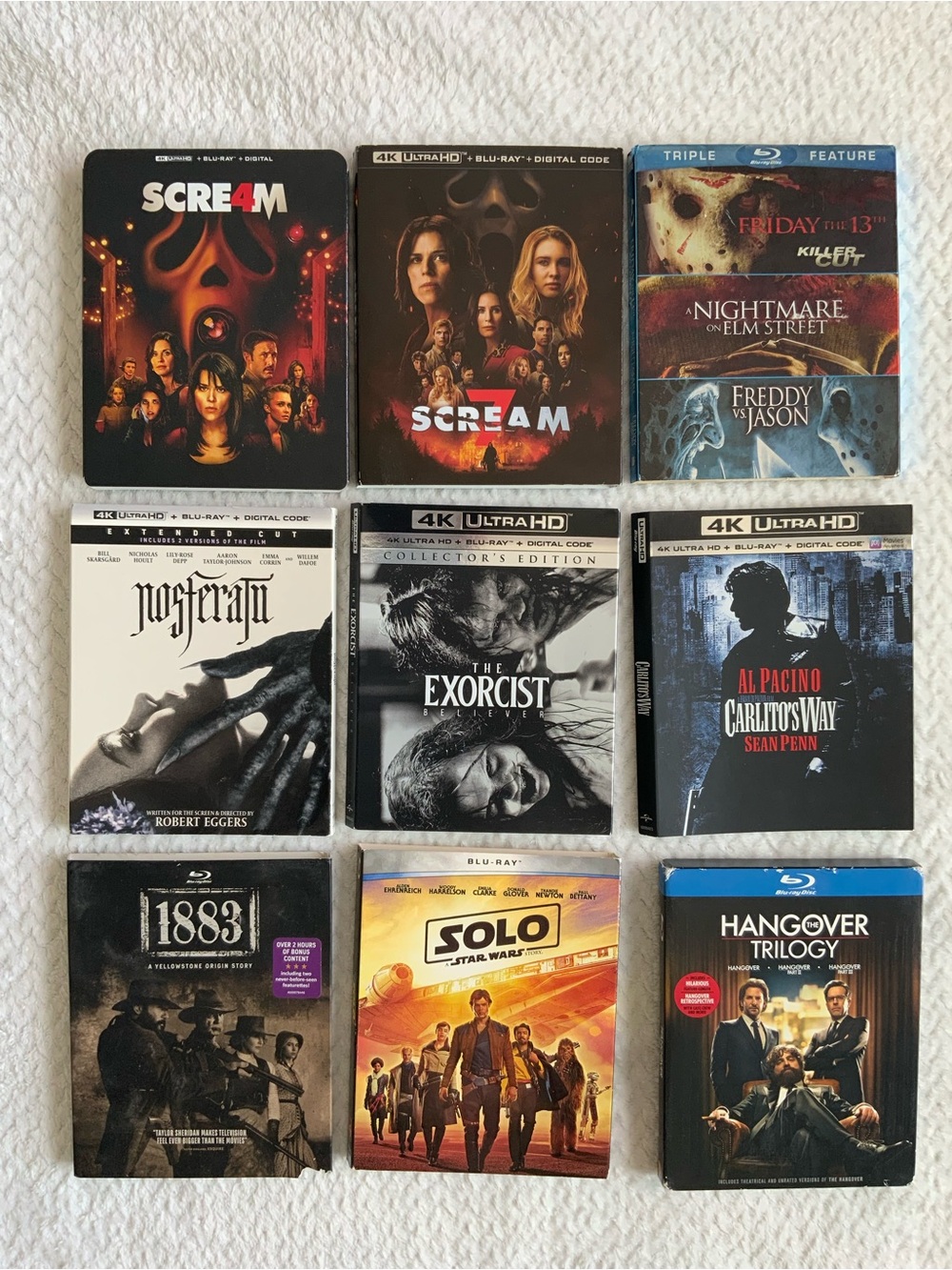 4K Blu Ray 9 Slip Covers Lot